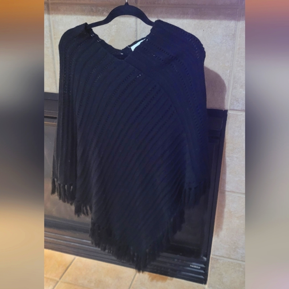 Sweater Project Navy Blue Shrug with Textured Knit
